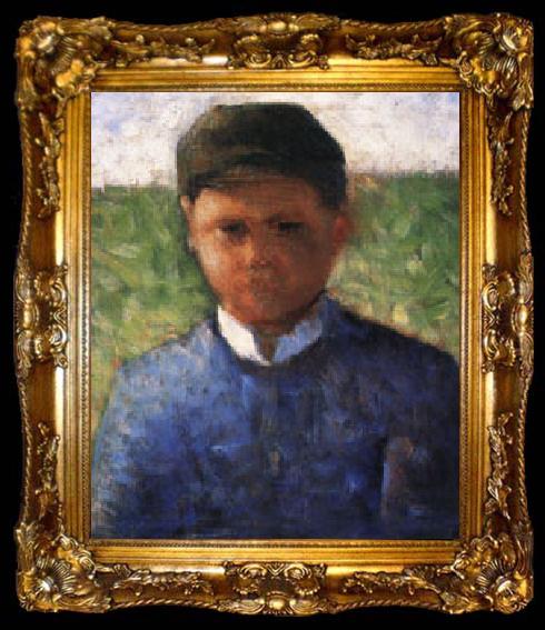 framed  Georges Seurat The Little Peasant in Blue, ta009-2